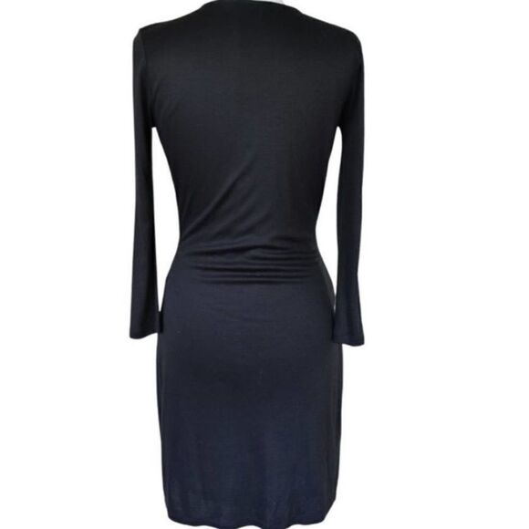 BOSS Hugo Boss Exandria V-neck Faux Wrap Midi Dress Navy  long sleeve $348 - Picture 4 of 10